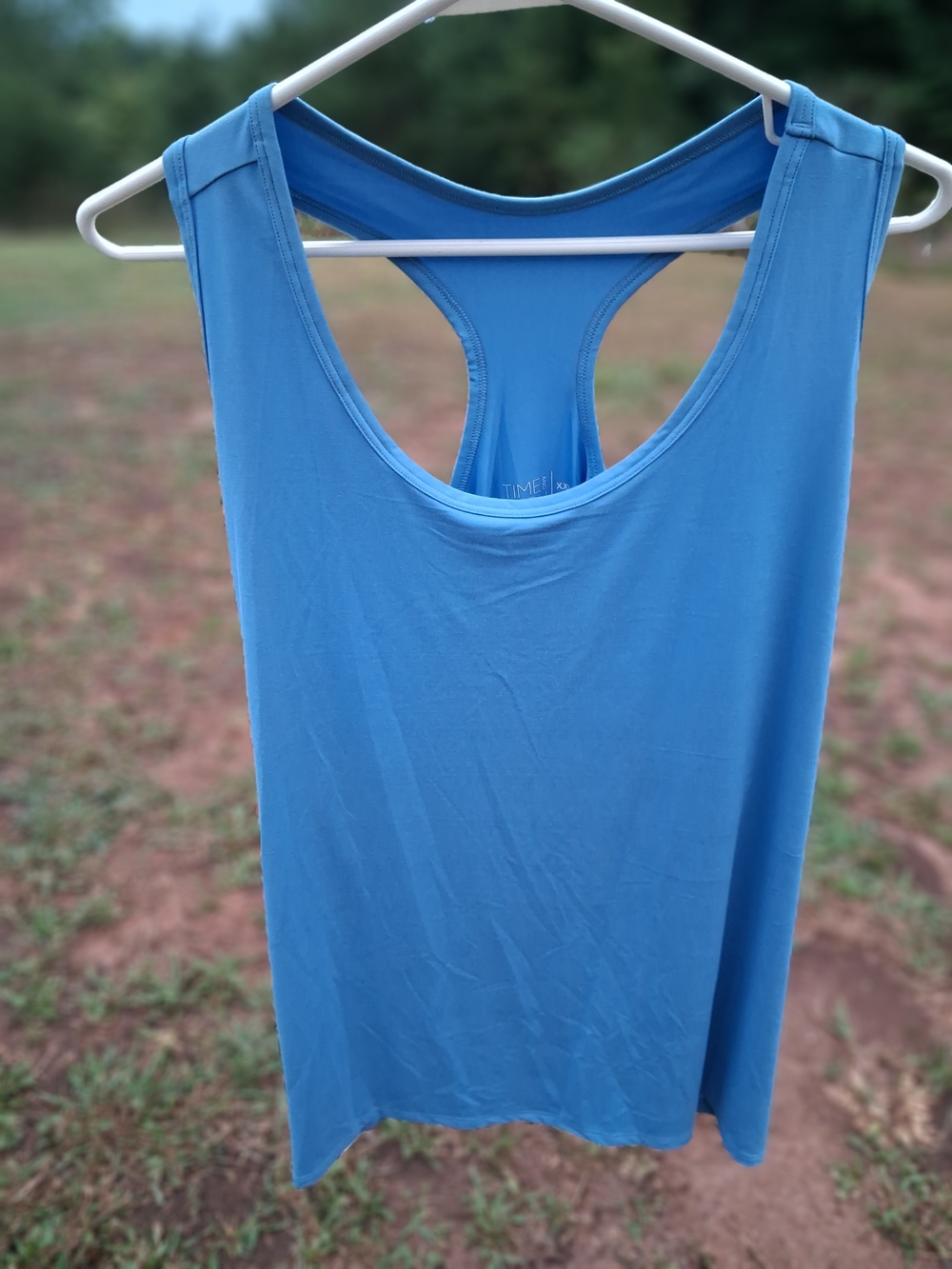 Time and Tru Blue Racerback Tank NWOT